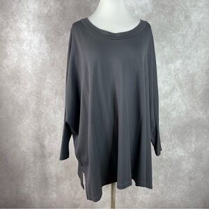 Bryn Walker Long-Sleeve Boxy Cropped Oversized Top In Gray Women's Size S